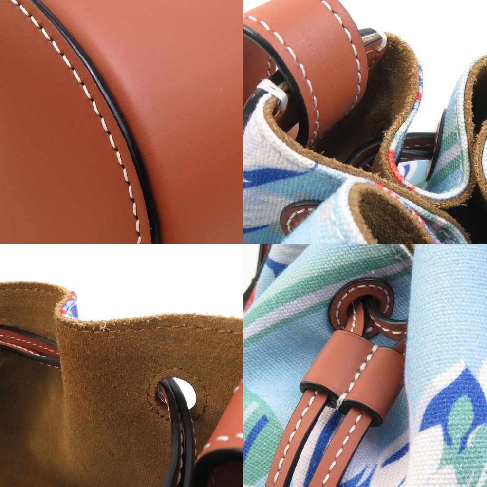 Loewe brown Paulas canvas balloon bag leather collaboration blue Ibiza - Picture 3 of 4